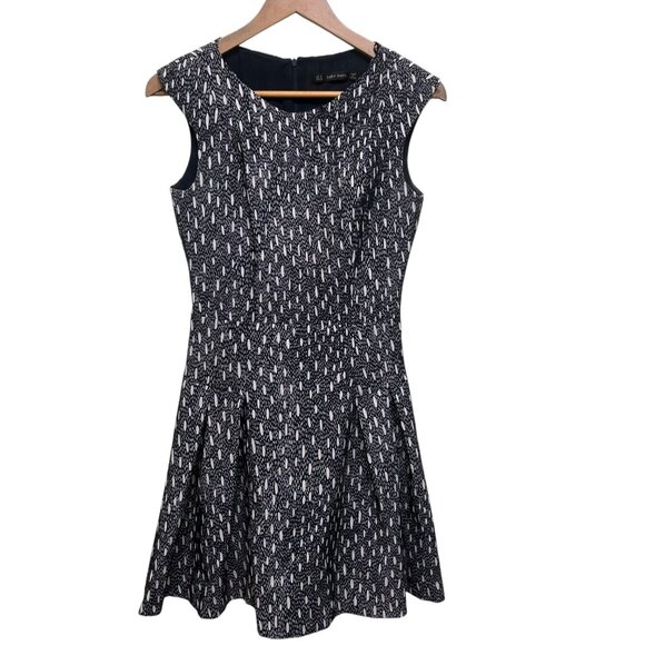 Zara Basic Blue and White Fit and Flare Dress Size S - Picture 1 of 4